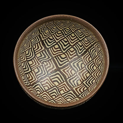 日本美展评议员 日本现代工艺美术家协会副理事长 加藤 釥（Kato Sho）作品 现代工艺最高峰作品 泥彩加饰 线刻镶嵌 茶碗 威士忌杯 #306