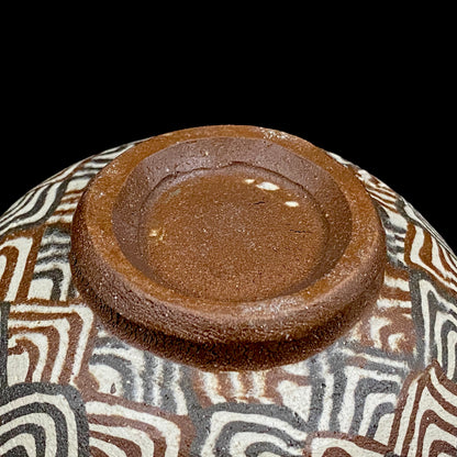 日本美展评议员 日本现代工艺美术家协会副理事长 加藤 釥（Kato Sho）作品 现代工艺最高峰作品 泥彩加饰 线刻镶嵌 茶碗 威士忌杯 #306