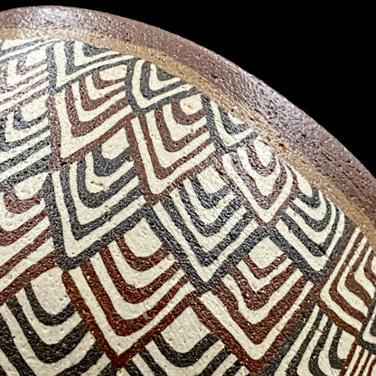 日本美展评议员 日本现代工艺美术家协会副理事长 加藤 釥（Kato Sho）作品 现代工艺最高峰作品 泥彩加饰 线刻镶嵌 茶碗 威士忌杯 #306