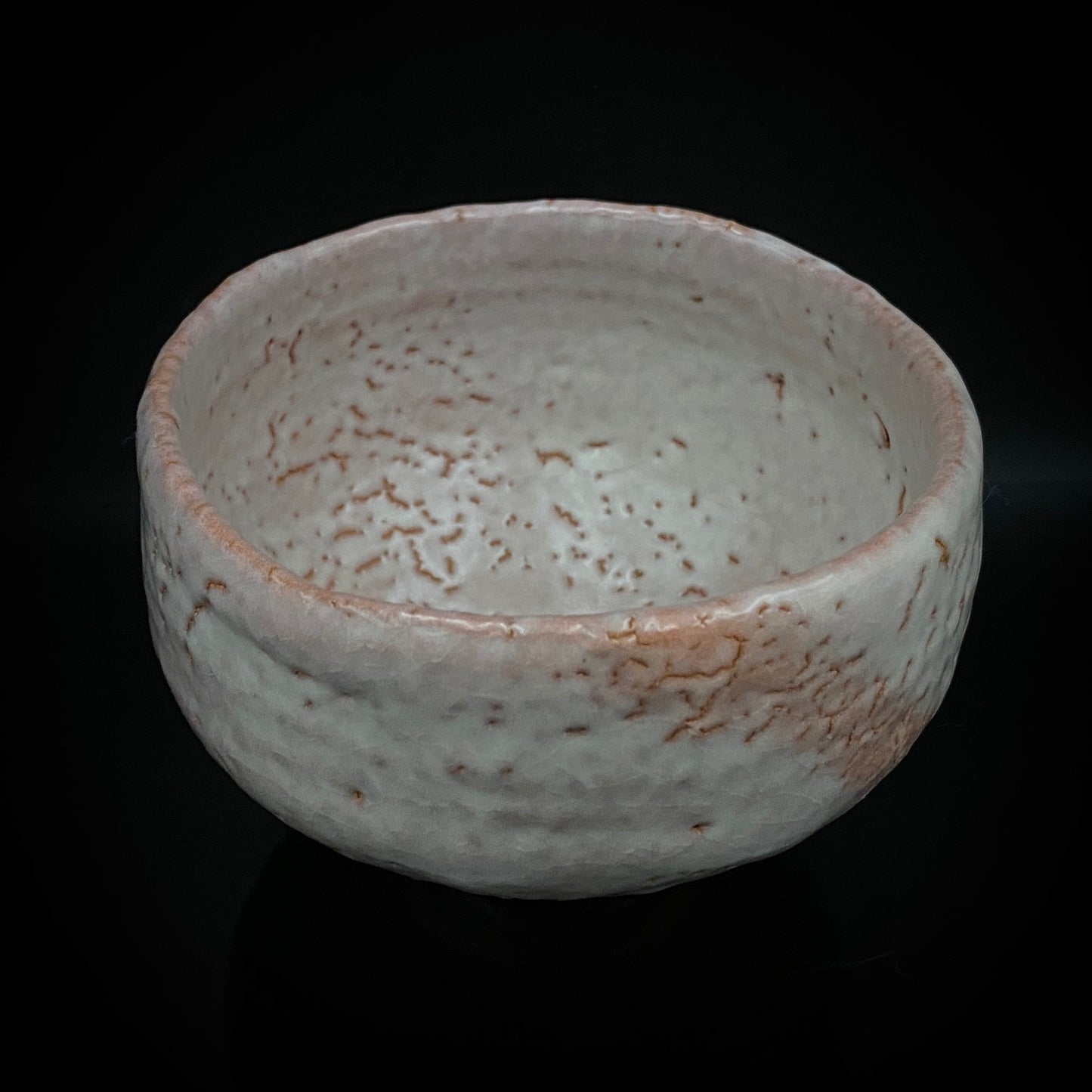 Purchased by Former Prime Ministers of Japan: Master Isshin Morishima, Hagi Ware Katamigawari Tea Bowl with Loquat-Toned Base and Shirahagi Glaze, Whisky Rock Glass-Style Sake Vessel #300