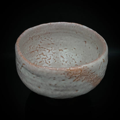 Purchased by Former Prime Ministers of Japan: Master Isshin Morishima, Hagi Ware Katamigawari Tea Bowl with Loquat-Toned Base and Shirahagi Glaze, Whisky Rock Glass-Style Sake Vessel #300