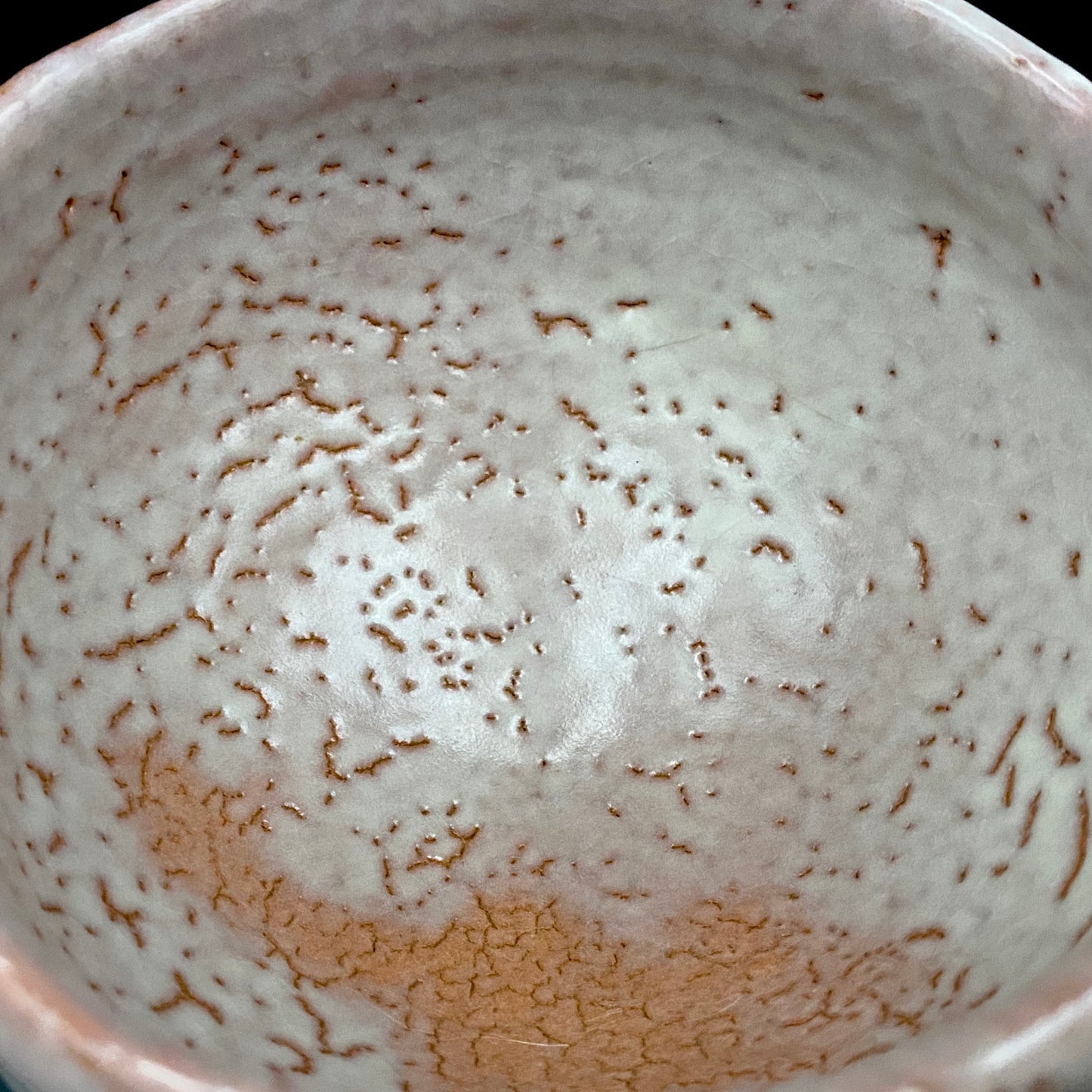 Purchased by Former Prime Ministers of Japan: Master Isshin Morishima, Hagi Ware Katamigawari Tea Bowl with Loquat-Toned Base and Shirahagi Glaze, Whisky Rock Glass-Style Sake Vessel #300