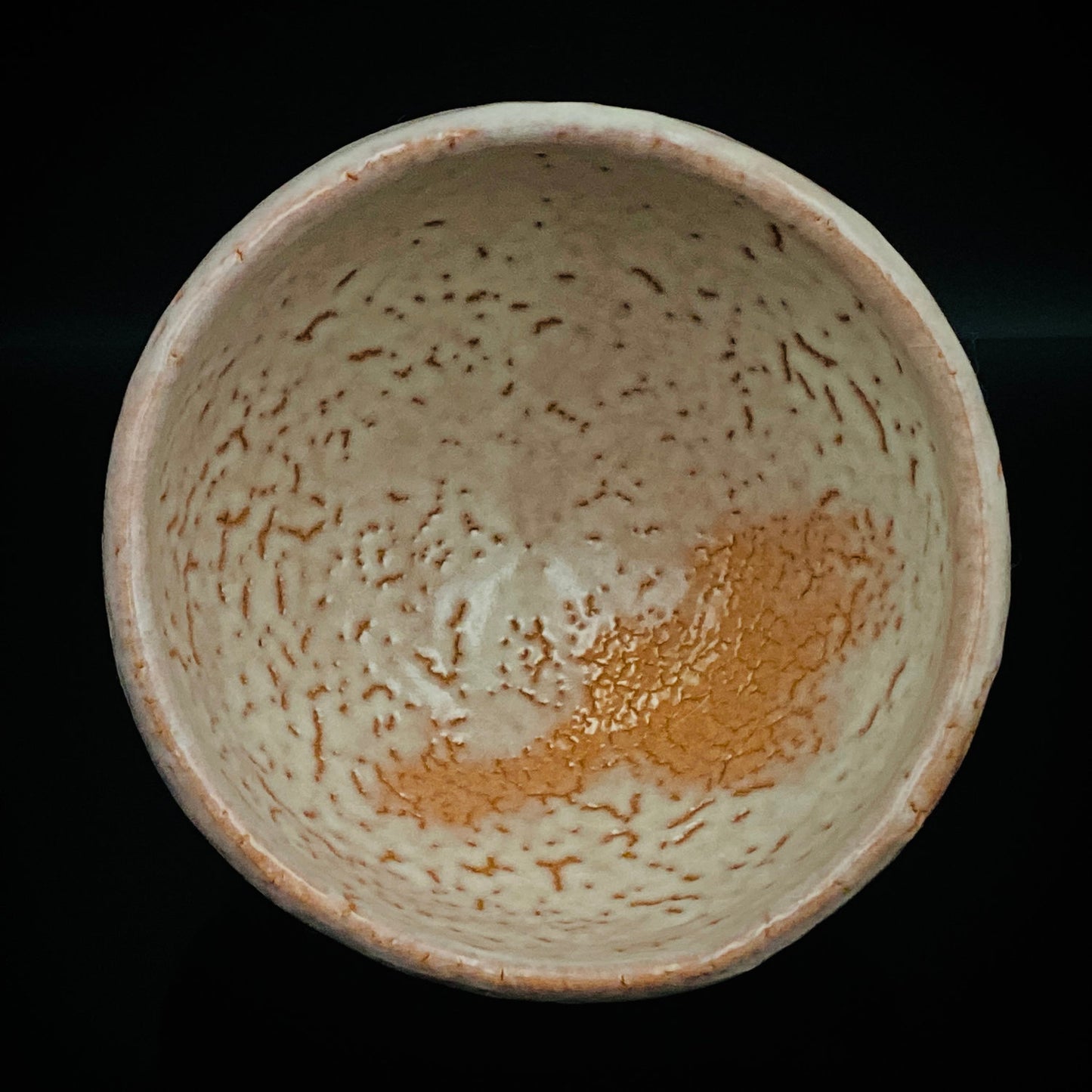 Purchased by Former Prime Ministers of Japan: Master Isshin Morishima, Hagi Ware Katamigawari Tea Bowl with Loquat-Toned Base and Shirahagi Glaze, Whisky Rock Glass-Style Sake Vessel #300