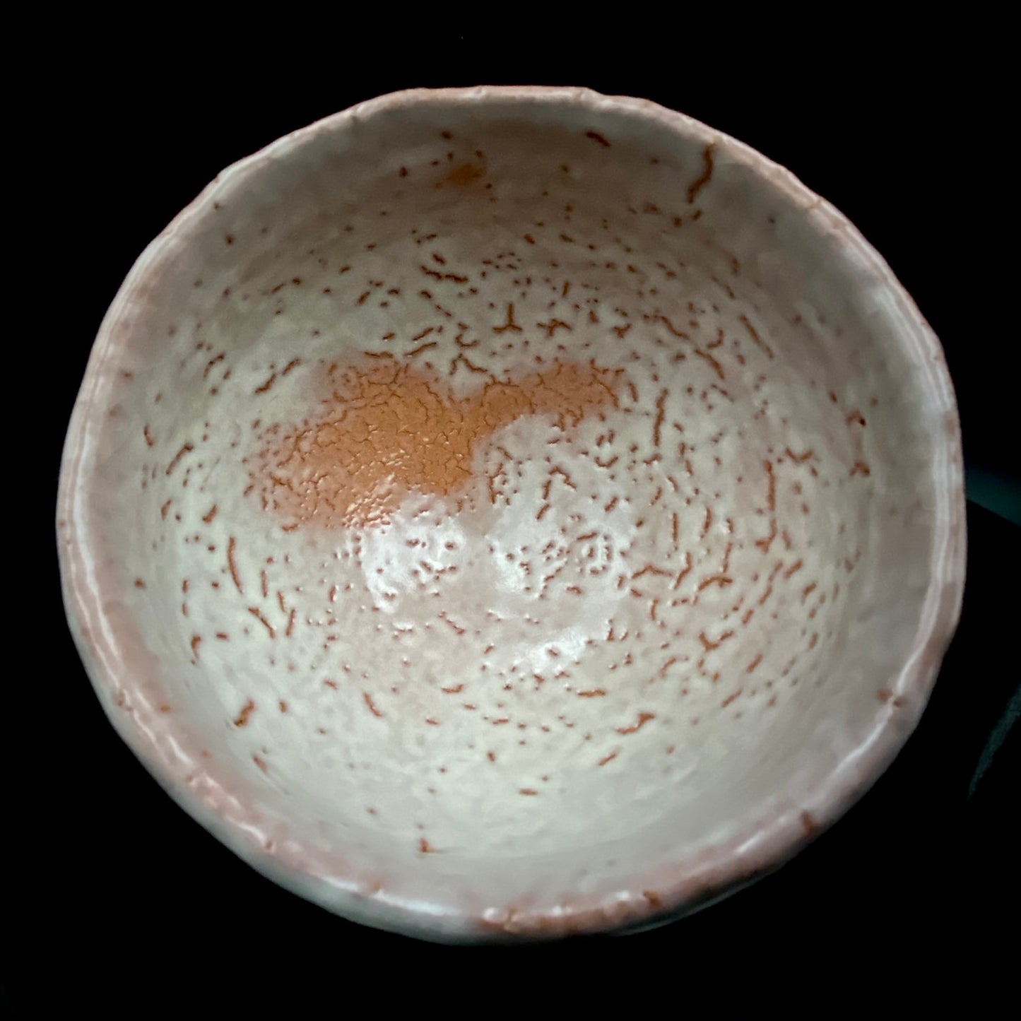 Purchased by Former Prime Ministers of Japan: Master Isshin Morishima, Hagi Ware Katamigawari Tea Bowl with Loquat-Toned Base and Shirahagi Glaze, Whisky Rock Glass-Style Sake Vessel #300