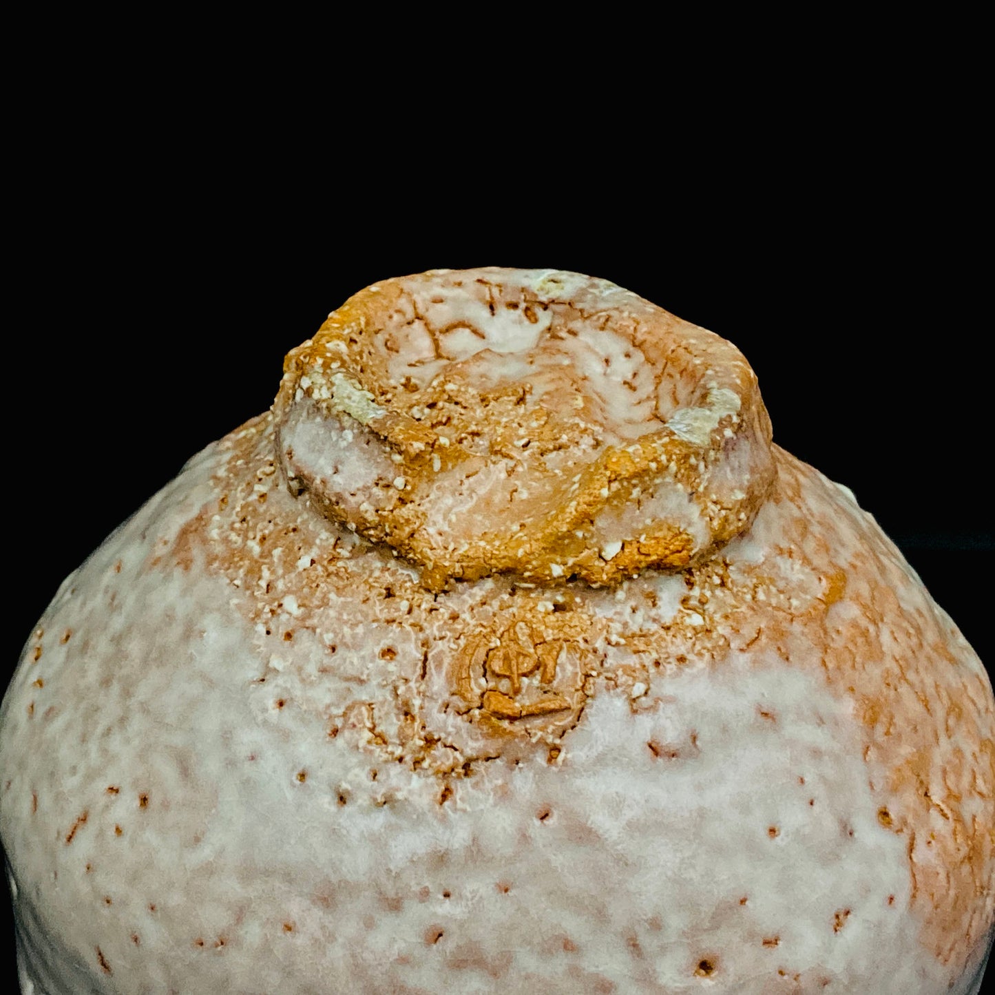 Purchased by Former Prime Ministers of Japan: Master Isshin Morishima, Hagi Ware Katamigawari Tea Bowl with Loquat-Toned Base and Shirahagi Glaze, Whisky Rock Glass-Style Sake Vessel #300