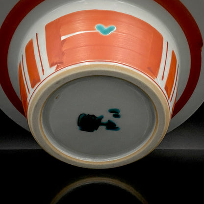 Nitten Prime Minister Award-Winning Artist Fujio Kitade, Kutani Ware Iroe Calligraphic Character Ashtray "Jitsugetsushin: Daily Renewal, Ever-New Alongside the Sun and Moon" #320