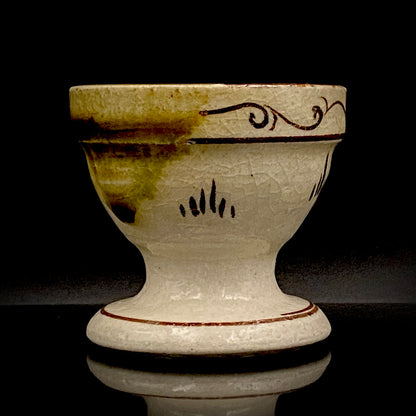 Restorer of the Legendary Meiji-Era Nishiura Ware: 5th-Generation Hiramasa Kiln Master Noritoshi Takagi, Oribe Iron-Painted Wave and Bird Motif Sake Vessel #287