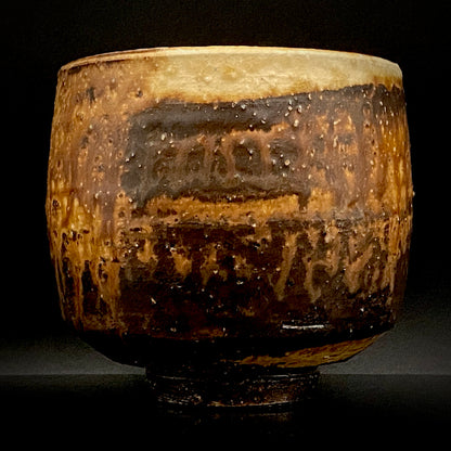 Prize Winner of the Minister of Education Award, Artist Permanently Collected in the Museum of Fine Arts, Boston - Mitsuo Kano: Iron-painted Hakeme Cylindrical Teabowl / Rock Glass #307