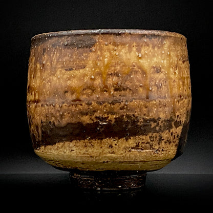 Prize Winner of the Minister of Education Award, Artist Permanently Collected in the Museum of Fine Arts, Boston - Mitsuo Kano: Iron-painted Hakeme Cylindrical Teabowl / Rock Glass #307