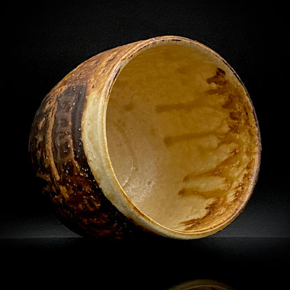 Prize Winner of the Minister of Education Award, Artist Permanently Collected in the Museum of Fine Arts, Boston - Mitsuo Kano: Iron-painted Hakeme Cylindrical Teabowl / Rock Glass #307