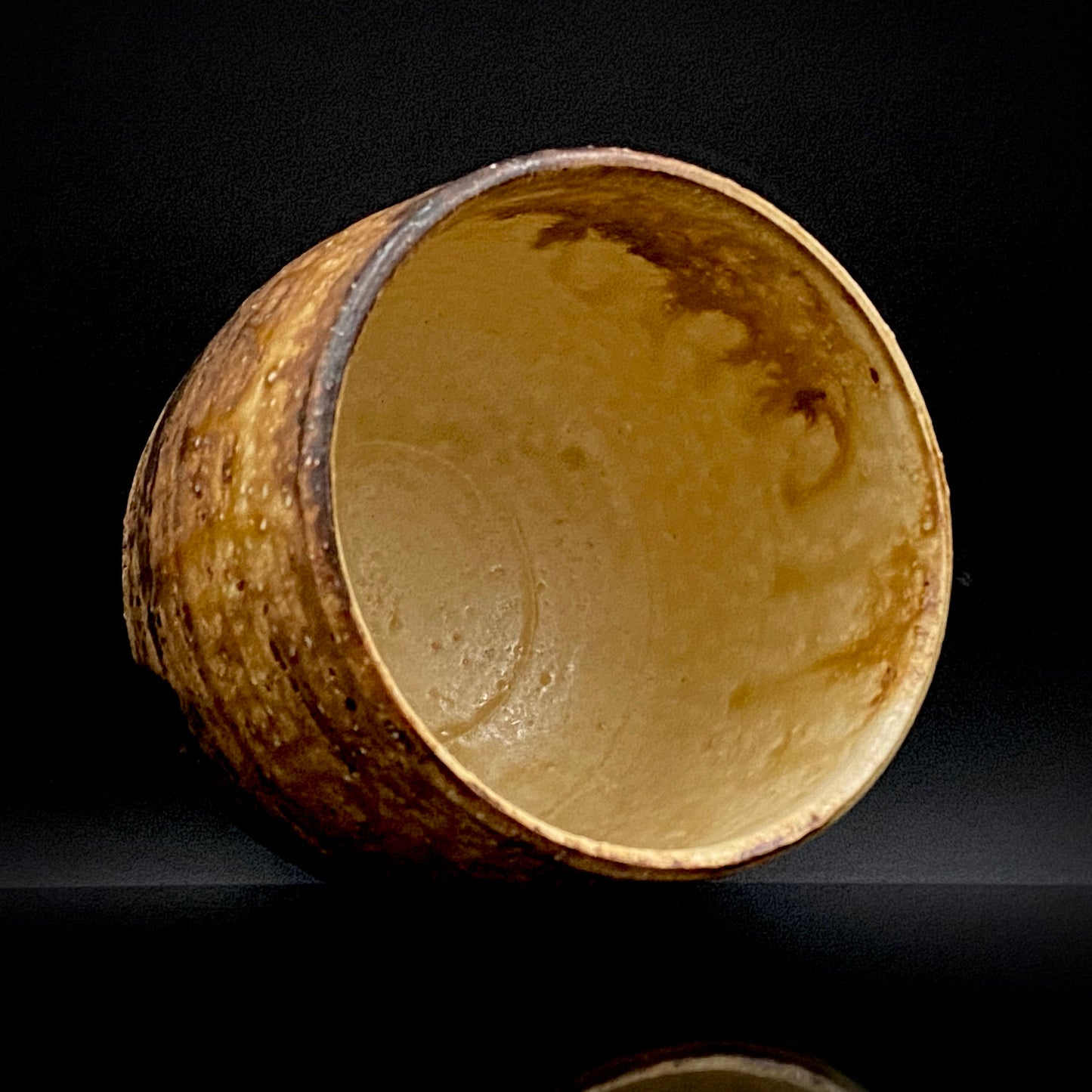 Prize Winner of the Minister of Education Award, Artist Permanently Collected in the Museum of Fine Arts, Boston - Mitsuo Kano: Iron-painted Hakeme Cylindrical Teabowl / Rock Glass #307