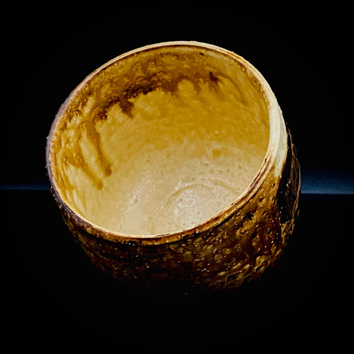 Prize Winner of the Minister of Education Award, Artist Permanently Collected in the Museum of Fine Arts, Boston - Mitsuo Kano: Iron-painted Hakeme Cylindrical Teabowl / Rock Glass #307