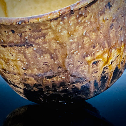 Prize Winner of the Minister of Education Award, Artist Permanently Collected in the Museum of Fine Arts, Boston - Mitsuo Kano: Iron-painted Hakeme Cylindrical Teabowl / Rock Glass #307