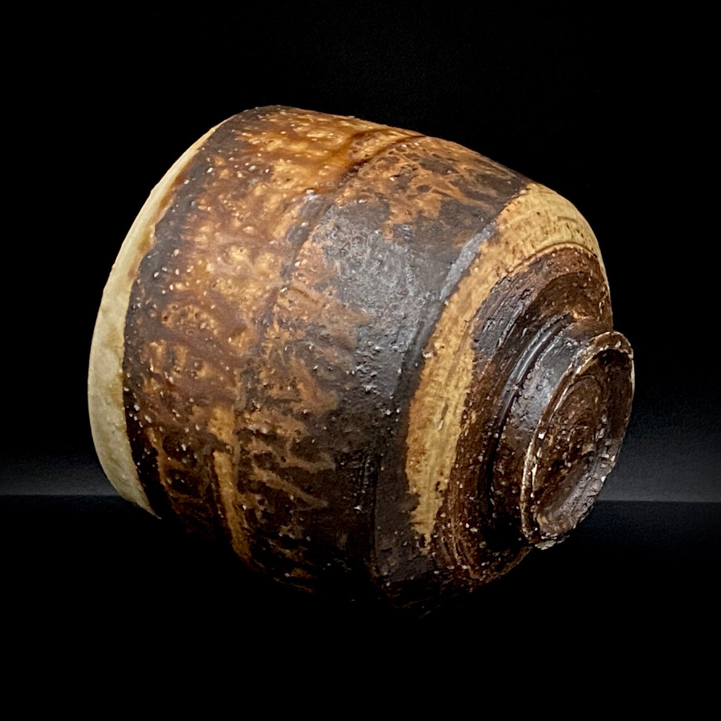 Prize Winner of the Minister of Education Award, Artist Permanently Collected in the Museum of Fine Arts, Boston - Mitsuo Kano: Iron-painted Hakeme Cylindrical Teabowl / Rock Glass #307