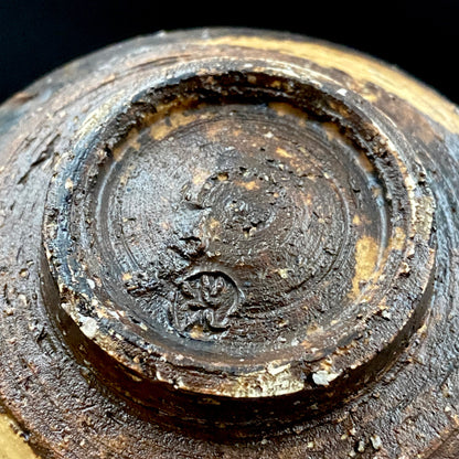 Prize Winner of the Minister of Education Award, Artist Permanently Collected in the Museum of Fine Arts, Boston - Mitsuo Kano: Iron-painted Hakeme Cylindrical Teabowl / Rock Glass #307