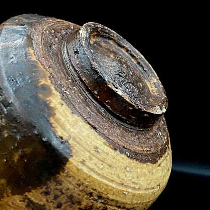 Prize Winner of the Minister of Education Award, Artist Permanently Collected in the Museum of Fine Arts, Boston - Mitsuo Kano: Iron-painted Hakeme Cylindrical Teabowl / Rock Glass #307