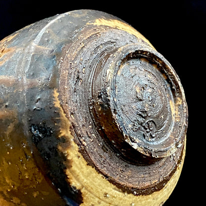 Prize Winner of the Minister of Education Award, Artist Permanently Collected in the Museum of Fine Arts, Boston - Mitsuo Kano: Iron-painted Hakeme Cylindrical Teabowl / Rock Glass #307