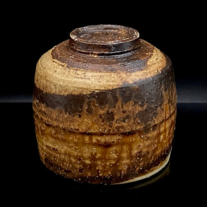 Prize Winner of the Minister of Education Award, Artist Permanently Collected in the Museum of Fine Arts, Boston - Mitsuo Kano: Iron-painted Hakeme Cylindrical Teabowl / Rock Glass #307