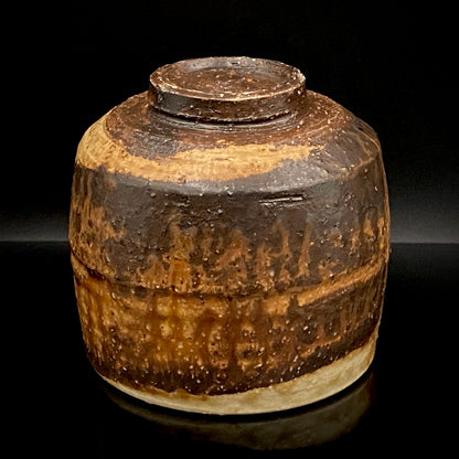 Prize Winner of the Minister of Education Award, Artist Permanently Collected in the Museum of Fine Arts, Boston - Mitsuo Kano: Iron-painted Hakeme Cylindrical Teabowl / Rock Glass #307