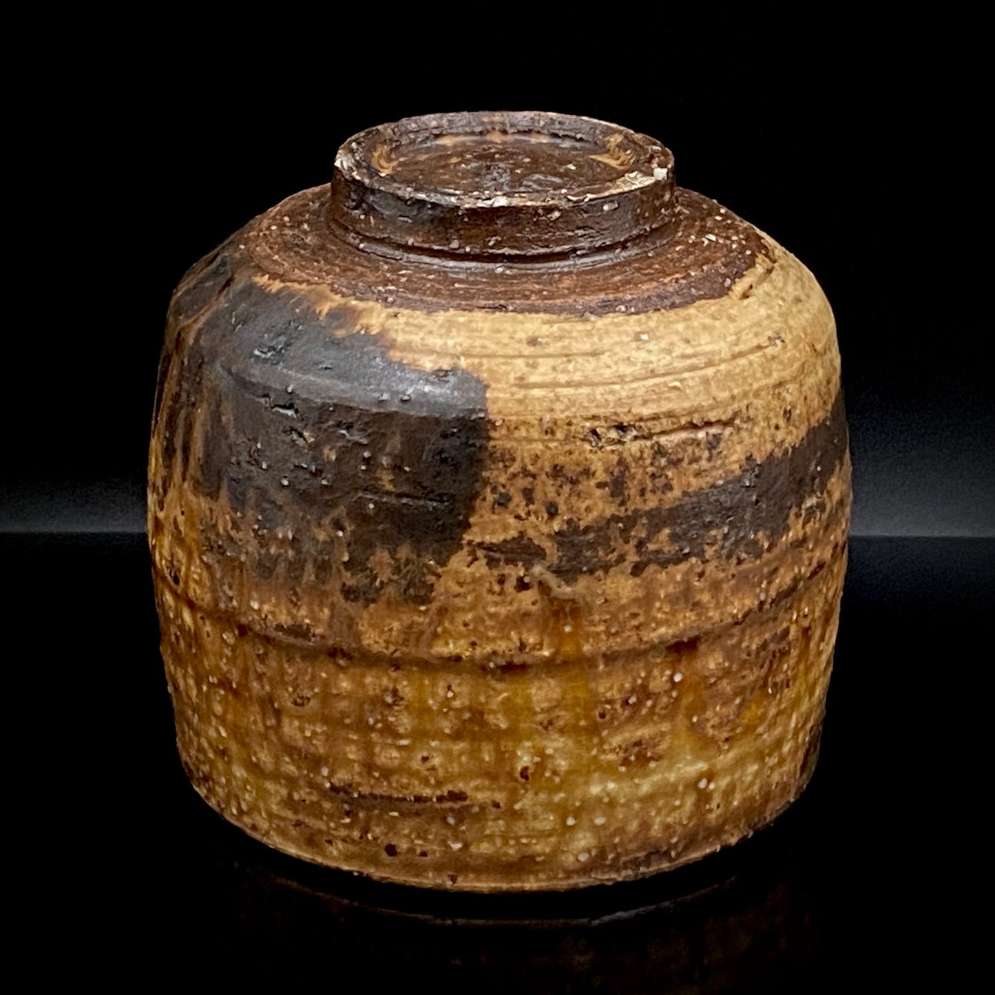 Prize Winner of the Minister of Education Award, Artist Permanently Collected in the Museum of Fine Arts, Boston - Mitsuo Kano: Iron-painted Hakeme Cylindrical Teabowl / Rock Glass #307