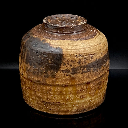 Prize Winner of the Minister of Education Award, Artist Permanently Collected in the Museum of Fine Arts, Boston - Mitsuo Kano: Iron-painted Hakeme Cylindrical Teabowl / Rock Glass #307