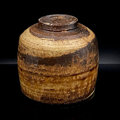 Prize Winner of the Minister of Education Award, Artist Permanently Collected in the Museum of Fine Arts, Boston - Mitsuo Kano: Iron-painted Hakeme Cylindrical Teabowl / Rock Glass #307