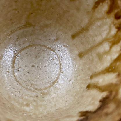 Prize Winner of the Minister of Education Award, Artist Permanently Collected in the Museum of Fine Arts, Boston - Mitsuo Kano: Iron-painted Hakeme Cylindrical Teabowl / Rock Glass #307