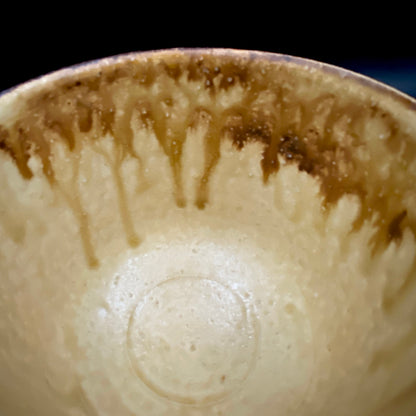 Prize Winner of the Minister of Education Award, Artist Permanently Collected in the Museum of Fine Arts, Boston - Mitsuo Kano: Iron-painted Hakeme Cylindrical Teabowl / Rock Glass #307