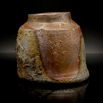 フランクフルト美術館収蔵作家 高原 昌治 作 備前焼 窯変胡麻灰被り酒呑 二大重要無形文化財保持者師事作品 #328