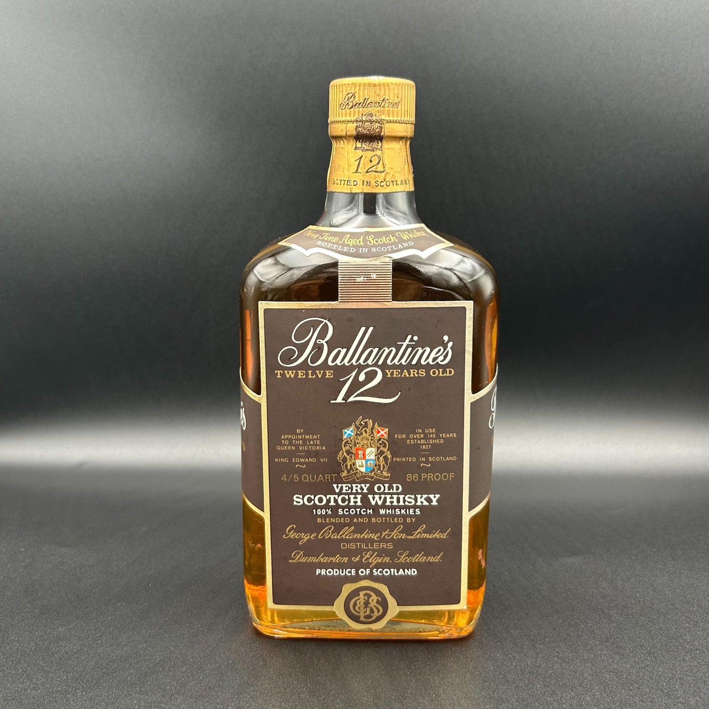 1970年代に流通、バランタイン (Ballantine's) 12年、赤青旗、760ml, 43%